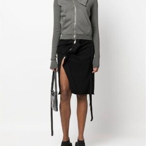 Rick owens drkshdw zip-detail midi Black Skirt